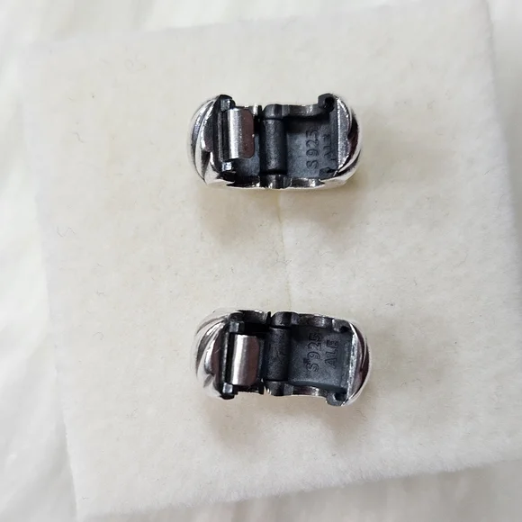 🆕️ Pandora Silver Polished Feathered Clip Charms - Picture 6 of 8